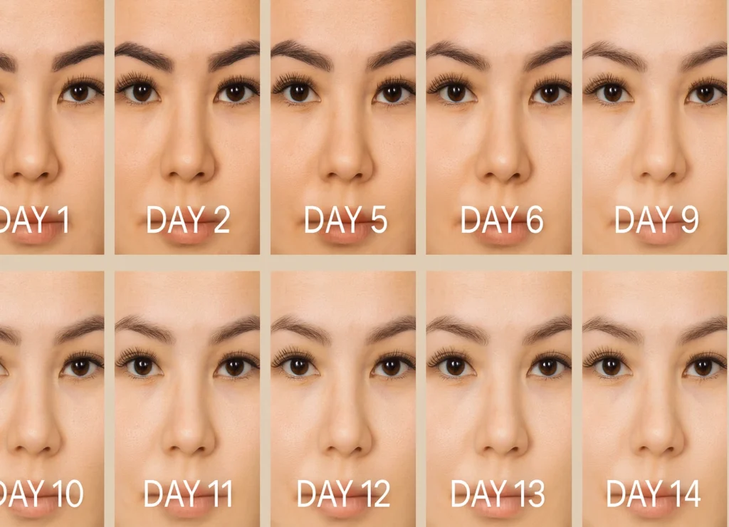 Contoh visual Proses Healing Sulam Alis